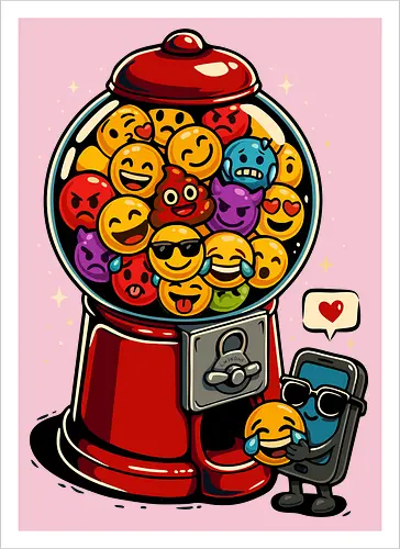 Kaugummi-Emojis