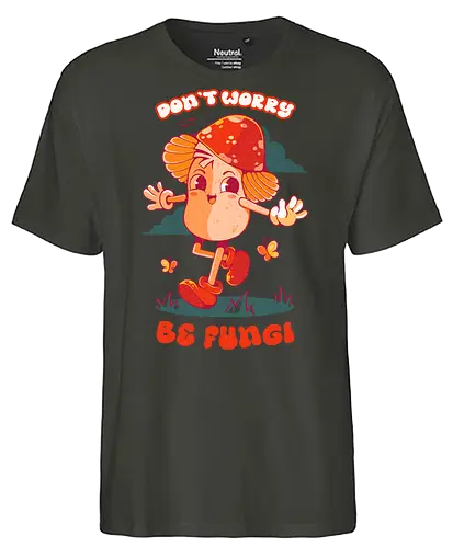 BE FUNGI - mushrooms, mushroom hippie, fantasy, retro, vintage, colorful, nature, fungi - Fairtrade T-Shirt