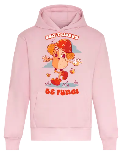 BE FUNGI - mushrooms, mushroom hippie, fantasy, retro, vintage, colorful, nature, fungi - Heavyweight Hoodie