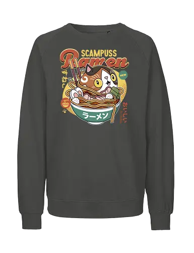 Scampuss Ramen - nioh, nioh 2, nioh 3, samurai, scampuss, sudama, japan, onryoki, ninja, fantasy, video game, gaming, gamer, rpg, cat - Fairtrade Sweatshirt