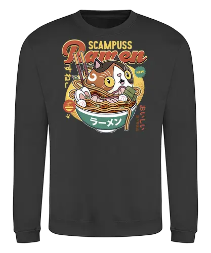 Scampuss Ramen - nioh, nioh 2, nioh 3, samurai, scampuss, sudama, japan, onryoki, ninja, fantasy, video game, gaming, gamer, rpg, cat - Sweatshirt