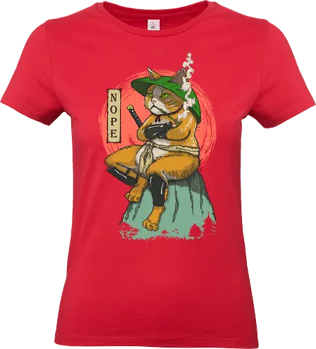Nopejima Sensei - samuraicat, cat, warrior, nope, samurai, japanese, ronin, ninja, katana, manga, anime - Standard T-Shirt (Frauen)