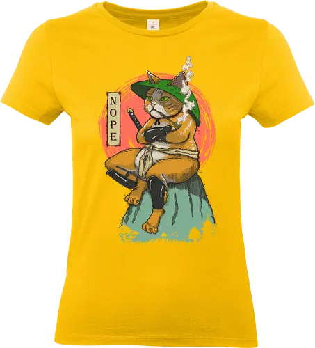 Nopejima Sensei - samuraicat, cat, warrior, nope, samurai, japanese, ronin, ninja, katana, manga, anime - Standard T-Shirt (Frauen)