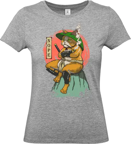 Nopejima Sensei - samuraicat, cat, warrior, nope, samurai, japanese, ronin, ninja, katana, manga, anime - Standard T-Shirt (Frauen)