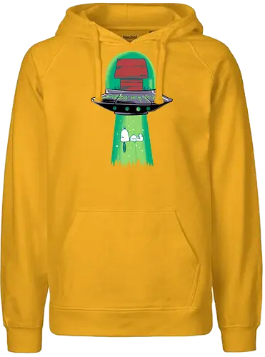 snoozing with style - dog, cartoon, 80s, ufo, alien, snooze, nap time, supranatural, fantasy - Fairtrade Hoodie