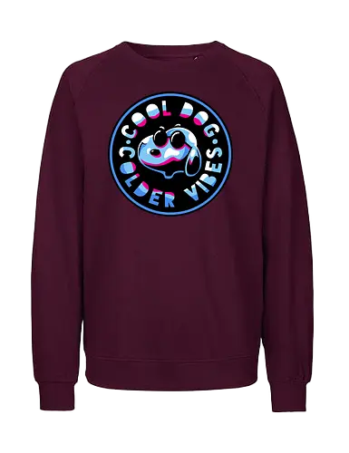millenium dog emblem  - dog, cartoon, 80s, chrome, millenium, logo, mascot, embrodry, snooze, nap time, supranatural, fantasy - Fairtrade Sweatshirt