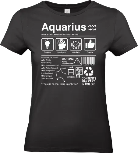 Aquarius Label - zodiac sign aquarius aquarius birthday aquarius woman aquarius zodiac sign astrology birthday constellation funnytee horoscope retro stars tarot vintage zodiac - Standard T-Shirt (Frauen)