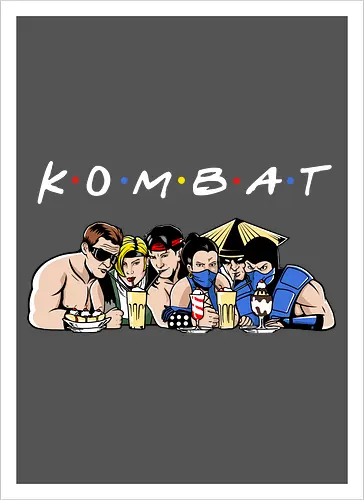 Kombat friends - mortal, kombat, game, retro, demonigote - Kunstdruck