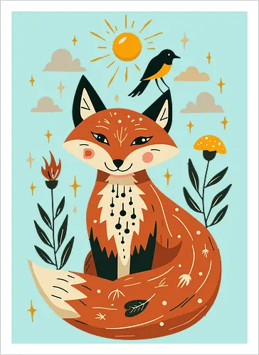 Whimsical Fox Under the Sun