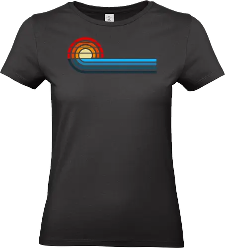 Sunshine Summer - summer, heat, ocean, vacation, stripes, sun, minimal, retro stripes, vintage stripes, modern, beaches, trips, getaways - Standard T-Shirt (Frauen)