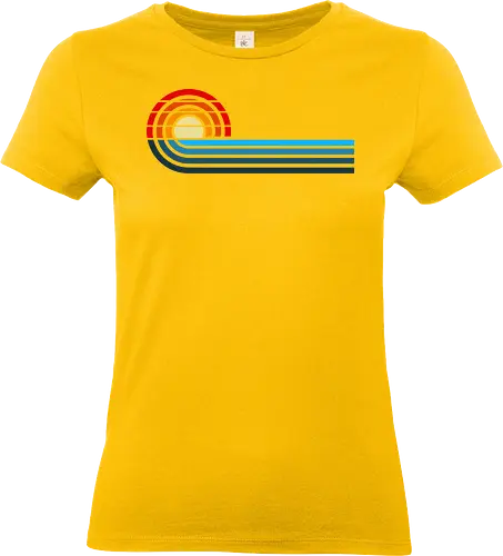 Sunshine Summer - summer, heat, ocean, vacation, stripes, sun, minimal, retro stripes, vintage stripes, modern, beaches, trips, getaways - Standard T-Shirt (Frauen)