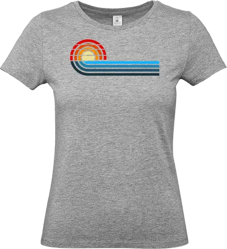 Sunshine Summer - summer, heat, ocean, vacation, stripes, sun, minimal, retro stripes, vintage stripes, modern, beaches, trips, getaways - Standard T-Shirt (Frauen)