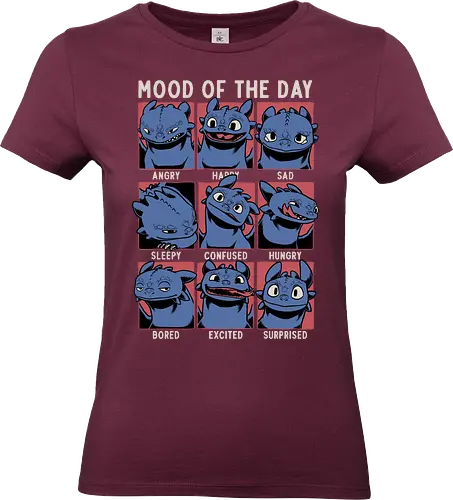 Viking Dragon Mood - Mood, Fun, Funny, Cute, Cool, Dragon, Animation, Mythical, Mythology, Mythological Creatures, Creature, Tv Show, Movie, Vikings, Viking, Sad, Happy, Angry, Sleepy, Confused, Hungry, Bored, Surprise - Standard T-Shirt (Frauen)