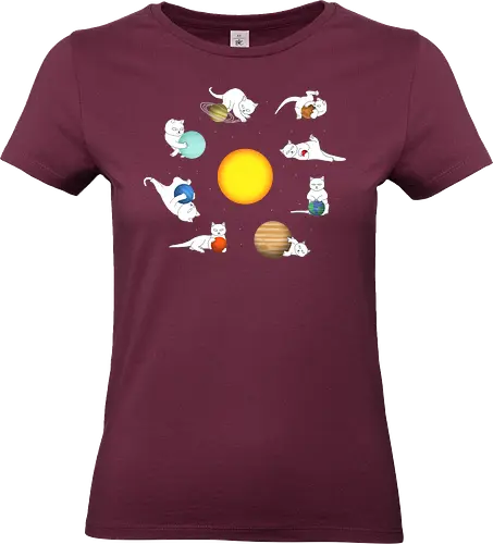Chaos In The Solar System - cute cats, cute kittens, stars, kittens, planets, cat, animal, cats, catshirt, funny cats, kitten, kitty, kitty cats, pet, space - Standard T-Shirt (Frauen)