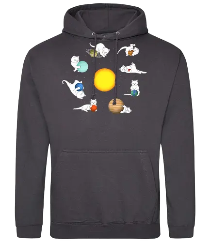 Chaos In The Solar System - cute cats, cute kittens, stars, kittens, planets, cat, animal, cats, catshirt, funny cats, kitten, kitty, kitty cats, pet, space - Standard Hoodie