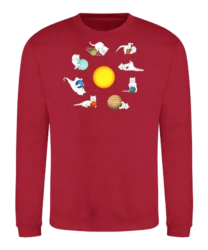Chaos In The Solar System - cute cats, cute kittens, stars, kittens, planets, cat, animal, cats, catshirt, funny cats, kitten, kitty, kitty cats, pet, space - Sweatshirt