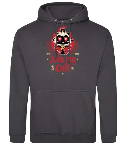 Join My Cult Emblem - aesthetic, cute, kawaii, cool, funny, chibi, sweet, japan, japanese, game, video game, gaming, geek, nerd, otaku, anime, animal, Lamb, the lamb, lamb - Standard Hoodie