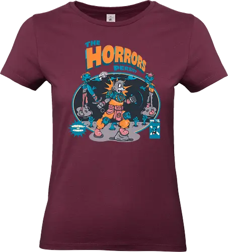 Der Schrecken hält an - Lykaner-Kraft, Retro-Stil, Werwolf, Zombie-Apokalypse, verfluchte Nacht, dunkle Kunst, Vollmondwut, lustiger schwarzer Humor, Horrorkunst - Standard T-Shirt (Frauen)