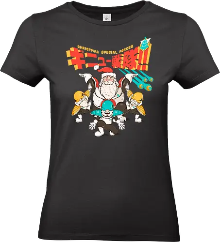 Weihnachts-Spezialkräfte - taktische Einheit, Weihnachten, Elfenkrieger, Spaß, Geeky Christmas, Kamehame Hohoho, Leistungsstufe, Santa Squad, Santa Strike Team, Shonen Christmas - Standard T-Shirt (Frauen)