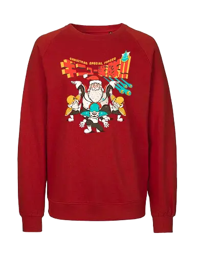 Weihnachts-Spezialkräfte - taktische Einheit, Weihnachten, Elfenkrieger, Spaß, Geeky Christmas, Kamehame Hohoho, Leistungsstufe, Santa Squad, Santa Strike Team, Shonen Christmas - Fairtrade Sweatshirt