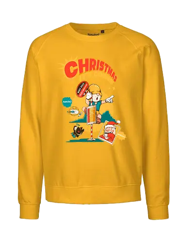 Weihnachten – Es kommt - bissige Weihnachten, Anti-Jubel, Weihnachten, düstere Feiertage, schwarzer Humor, Elf in Alarmbereitschaft, festlicher Zusammenbruch, lustige Weihnachten, Feiertags-Burnout, Weihnachtsmann-Panik - Fairtrade Sweatshirt