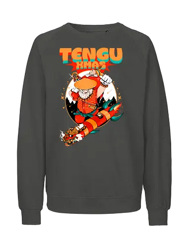 Tengu-Weihnacht - Anime-Feiertage, festlicher Krieger, Spaß, Japanisch, Frohe Weihnachten, Otaku-Weihnachten, Samurai-Weihnachtsmann, Der Weihnachtsmann wird zum Samurai, Weihnachtsmann gegen Tradition - Fairtrade Sweatshirt