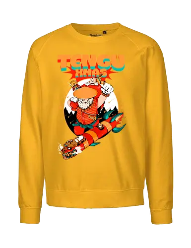 Tengu-Weihnacht - Anime-Feiertage, festlicher Krieger, Spaß, Japanisch, Frohe Weihnachten, Otaku-Weihnachten, Samurai-Weihnachtsmann, Der Weihnachtsmann wird zum Samurai, Weihnachtsmann gegen Tradition - Fairtrade Sweatshirt