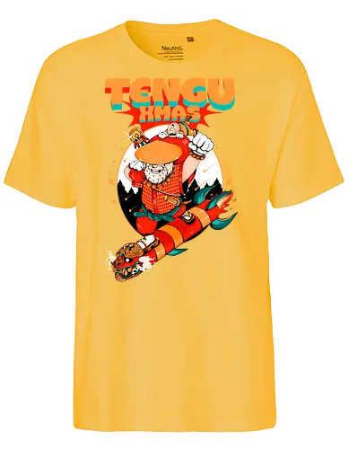 Tengu-Weihnacht - Anime-Feiertage, festlicher Krieger, Spaß, Japanisch, Frohe Weihnachten, Otaku-Weihnachten, Samurai-Weihnachtsmann, Der Weihnachtsmann wird zum Samurai, Weihnachtsmann gegen Tradition - Fairtrade T-Shirt