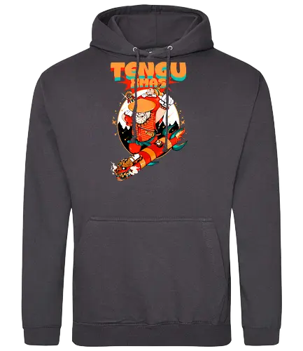 Tengu-Weihnacht - Anime-Feiertage, festlicher Krieger, Spaß, Japanisch, Frohe Weihnachten, Otaku-Weihnachten, Samurai-Weihnachtsmann, Der Weihnachtsmann wird zum Samurai, Weihnachtsmann gegen Tradition - Standard Hoodie