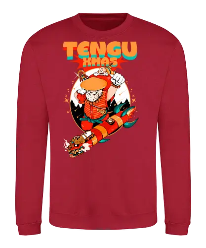 Tengu-Weihnacht - Anime-Feiertage, festlicher Krieger, Spaß, Japanisch, Frohe Weihnachten, Otaku-Weihnachten, Samurai-Weihnachtsmann, Der Weihnachtsmann wird zum Samurai, Weihnachtsmann gegen Tradition - Sweatshirt
