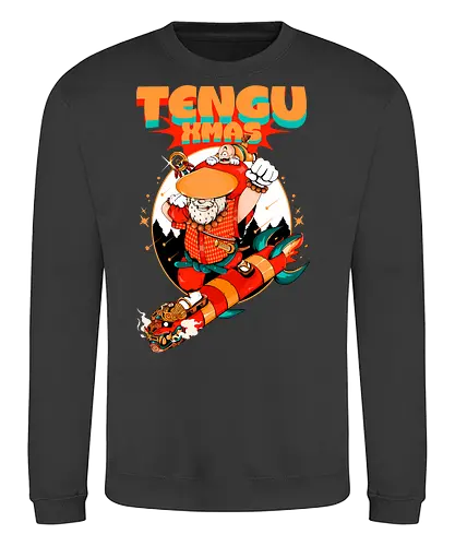 Tengu-Weihnacht - Anime-Feiertage, festlicher Krieger, Spaß, Japanisch, Frohe Weihnachten, Otaku-Weihnachten, Samurai-Weihnachtsmann, Der Weihnachtsmann wird zum Samurai, Weihnachtsmann gegen Tradition - Sweatshirt