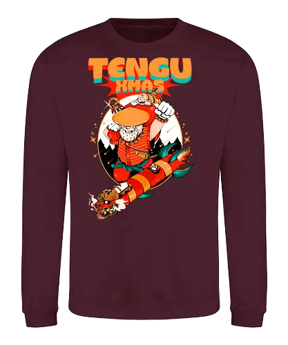 Tengu-Weihnacht - Anime-Feiertage, festlicher Krieger, Spaß, Japanisch, Frohe Weihnachten, Otaku-Weihnachten, Samurai-Weihnachtsmann, Der Weihnachtsmann wird zum Samurai, Weihnachtsmann gegen Tradition - Sweatshirt