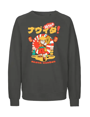 Santa Kurosu - Weihnachten, süße dunkle Weihnachten, dunkler Feiertag, schwarzer Humor, festliche Folklore, Spaß, japanische Weihnachten, Katana-Claus, mythische Weihnachten, Samurai-Weihnachtsmann - Fairtrade Sweatshirt