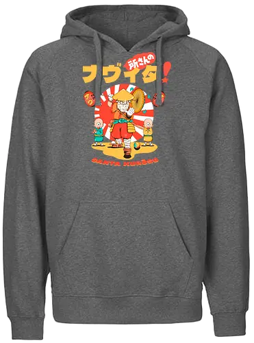 Santa Kurosu - Weihnachten, süße dunkle Weihnachten, dunkler Feiertag, schwarzer Humor, festliche Folklore, Spaß, japanische Weihnachten, Katana-Claus, mythische Weihnachten, Samurai-Weihnachtsmann - Fairtrade Hoodie