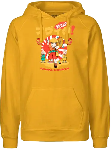 Santa Kurosu - Weihnachten, süße dunkle Weihnachten, dunkler Feiertag, schwarzer Humor, festliche Folklore, Spaß, japanische Weihnachten, Katana-Claus, mythische Weihnachten, Samurai-Weihnachtsmann - Fairtrade Hoodie
