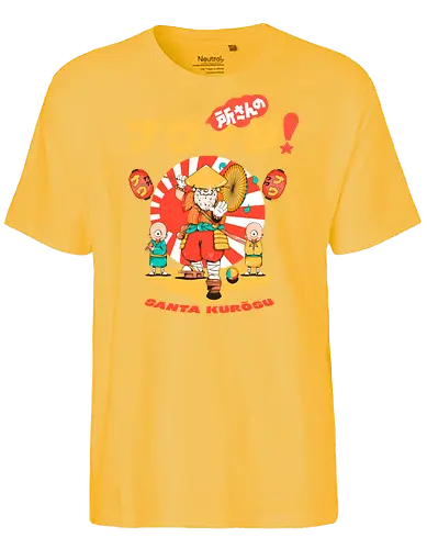 Santa Kurosu - Weihnachten, süße dunkle Weihnachten, dunkler Feiertag, schwarzer Humor, festliche Folklore, Spaß, japanische Weihnachten, Katana-Claus, mythische Weihnachten, Samurai-Weihnachtsmann - Fairtrade T-Shirt