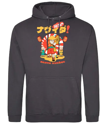 Santa Kurosu - Weihnachten, süße dunkle Weihnachten, dunkler Feiertag, schwarzer Humor, festliche Folklore, Spaß, japanische Weihnachten, Katana-Claus, mythische Weihnachten, Samurai-Weihnachtsmann - Standard Hoodie