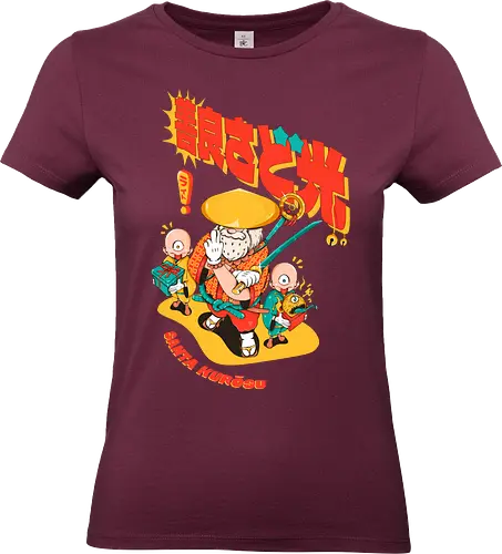 Santa aus Kanagawa - Anime-Weihnachten, dunkle Weihnachten, schwarzer Humor, Folklore-Fusion, Spaß, japanischer Feiertag, mythischer Feiertag, Nordpol-Dojo, Weihnachtsmann-Samurai, Shinto-Weihnachten - Standard T-Shirt (Frauen)
