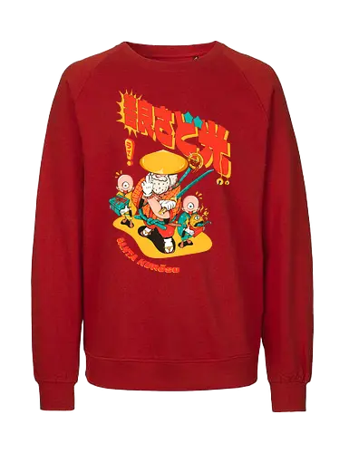 Santa aus Kanagawa - Anime-Weihnachten, dunkle Weihnachten, schwarzer Humor, Folklore-Fusion, Spaß, japanischer Feiertag, mythischer Feiertag, Nordpol-Dojo, Weihnachtsmann-Samurai, Shinto-Weihnachten - Fairtrade Sweatshirt