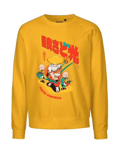 Santa aus Kanagawa - Anime-Weihnachten, dunkle Weihnachten, schwarzer Humor, Folklore-Fusion, Spaß, japanischer Feiertag, mythischer Feiertag, Nordpol-Dojo, Weihnachtsmann-Samurai, Shinto-Weihnachten - Fairtrade Sweatshirt