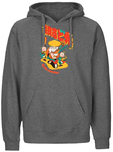 Santa aus Kanagawa - Anime-Weihnachten, dunkle Weihnachten, schwarzer Humor, Folklore-Fusion, Spaß, japanischer Feiertag, mythischer Feiertag, Nordpol-Dojo, Weihnachtsmann-Samurai, Shinto-Weihnachten - Fairtrade Hoodie