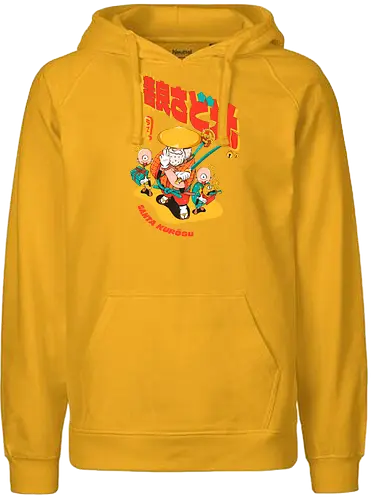 Santa aus Kanagawa - Anime-Weihnachten, dunkle Weihnachten, schwarzer Humor, Folklore-Fusion, Spaß, japanischer Feiertag, mythischer Feiertag, Nordpol-Dojo, Weihnachtsmann-Samurai, Shinto-Weihnachten - Fairtrade Hoodie