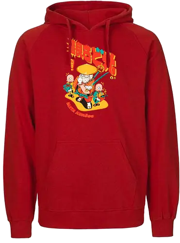 Santa aus Kanagawa - Anime-Weihnachten, dunkle Weihnachten, schwarzer Humor, Folklore-Fusion, Spaß, japanischer Feiertag, mythischer Feiertag, Nordpol-Dojo, Weihnachtsmann-Samurai, Shinto-Weihnachten - Fairtrade Hoodie