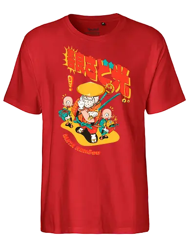 Santa aus Kanagawa - Anime-Weihnachten, dunkle Weihnachten, schwarzer Humor, Folklore-Fusion, Spaß, japanischer Feiertag, mythischer Feiertag, Nordpol-Dojo, Weihnachtsmann-Samurai, Shinto-Weihnachten - Fairtrade T-Shirt