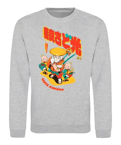 Santa aus Kanagawa - Anime-Weihnachten, dunkle Weihnachten, schwarzer Humor, Folklore-Fusion, Spaß, japanischer Feiertag, mythischer Feiertag, Nordpol-Dojo, Weihnachtsmann-Samurai, Shinto-Weihnachten - Sweatshirt
