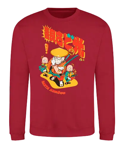 Santa aus Kanagawa - Anime-Weihnachten, dunkle Weihnachten, schwarzer Humor, Folklore-Fusion, Spaß, japanischer Feiertag, mythischer Feiertag, Nordpol-Dojo, Weihnachtsmann-Samurai, Shinto-Weihnachten - Sweatshirt