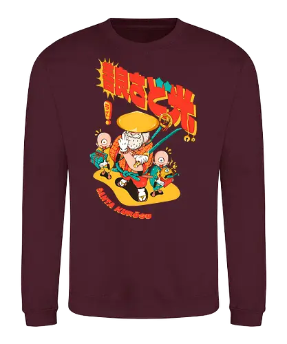 Santa aus Kanagawa - Anime-Weihnachten, dunkle Weihnachten, schwarzer Humor, Folklore-Fusion, Spaß, japanischer Feiertag, mythischer Feiertag, Nordpol-Dojo, Weihnachtsmann-Samurai, Shinto-Weihnachten - Sweatshirt