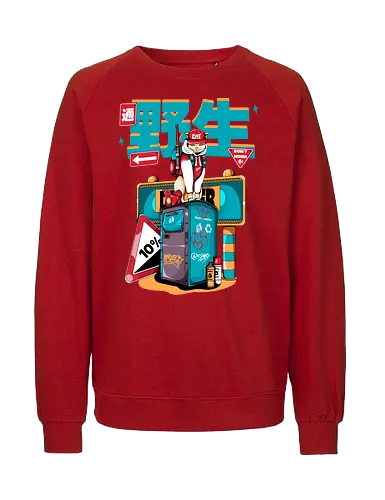 Stadtkatze - Straßenkatze, Bladecore, Cybercuteness, dystopische Neko, Graffiti-Katze, Kawaii-Kämpfer, Neo-Tokio-Neko, Samurai-Katze, Straßenkatzen, Stadtkatze - Fairtrade Sweatshirt