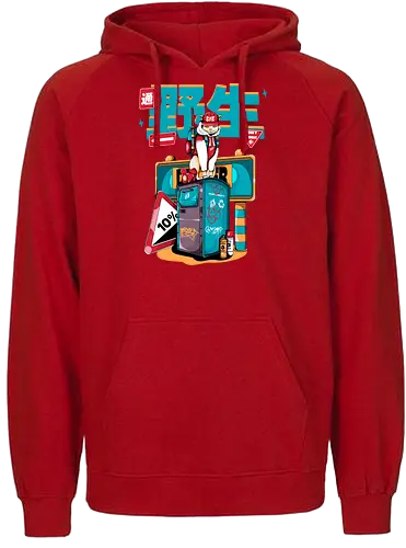 Stadtkatze - Straßenkatze, Bladecore, Cybercuteness, dystopische Neko, Graffiti-Katze, Kawaii-Kämpfer, Neo-Tokio-Neko, Samurai-Katze, Straßenkatzen, Stadtkatze - Fairtrade Hoodie