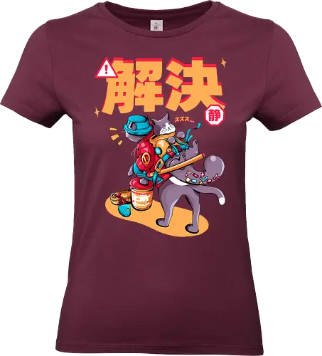Streunerkatzen - Straßenkatze, Straßenkatzen, Cyberpunk-Katze, Kanji, Kawaii-Dystopie, Neo-Tokio-Katze, Ramen, sanftes Chaos, streunende Katzen, Stadtkatze - Standard T-Shirt (Frauen)
